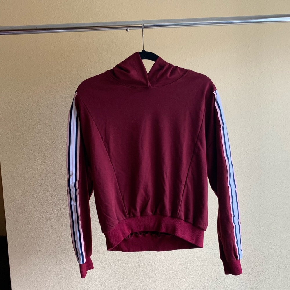 New Maroon Stripe Sweatshirt Hoodie